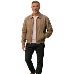 Boca Classics Vintage Men's Lightweight Zip-Up Bomber Jacket Brown Size Medium